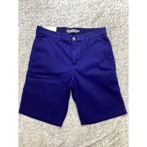 Berkley Jensen Mens Flat Front Chino Shorts Blue‎ Nights Relaxed Fit 34 274316